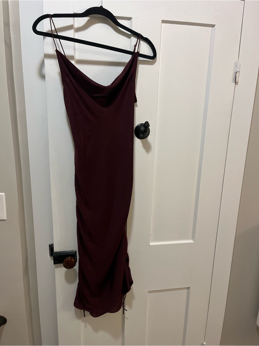 Intimately Free People burgundy satin cowl-neck slip dress Day to Night XS